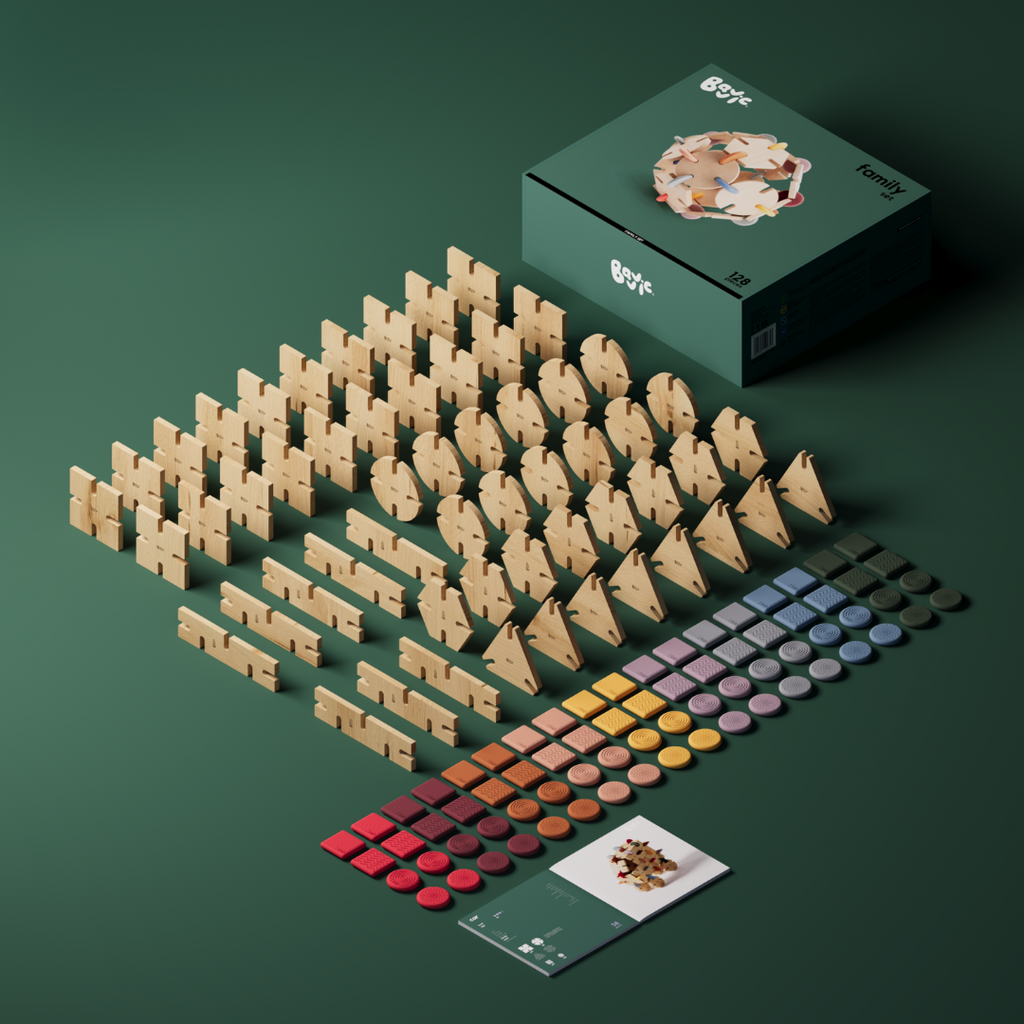 BAVVIC FAMILY SET - Wooden Contruction Toy