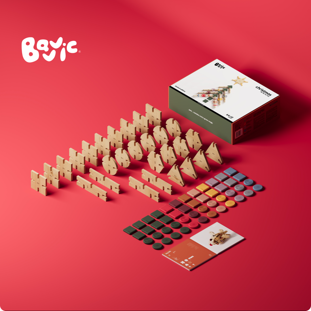 BAVVIC - CHRISTMAS HOHOHO SET - Wooden Contruction Toy